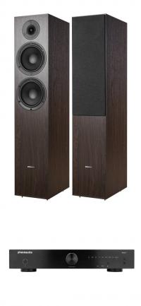 Комплект стереоусилитель Phaze Audio VOLT Black + напольная АС Phaze Audio Tilia 1 Dark Oak