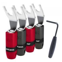 Комплект коннекторов AudioQuest SureGrip 300 - SPADE Silver, 4 шт.