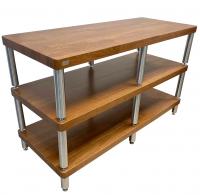 Модульная стойка Coda racks Legato steel L - 3 полки (1100х450 / Высота: 50х200х250мм / Ясень: цвет-вишня /  6 ножек: сталь) [4 коробки]