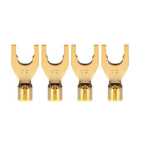 Комплект коннекторов AudioQuest P10M Hanging Gold Crimp Spade, 4 шт