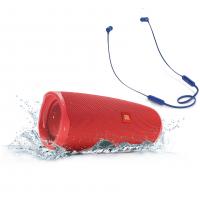 Портативная акустика JBL Charge 4 Red + T110BT Blue