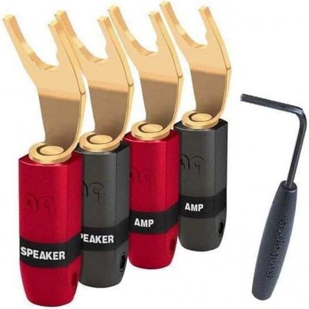 Комплект коннекторов AudioQuest SureGrip 300 - SPADE Gold, 4 шт