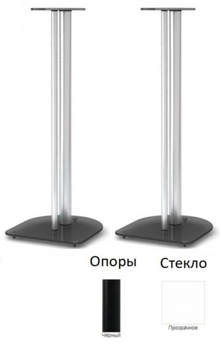 Стойки под акустику MD 203-700 (черный/прозрачное стекло)
