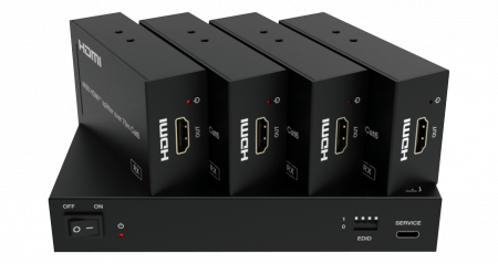Набор из сплиттера и приемников HDMI Prestel SP-H2-14T70