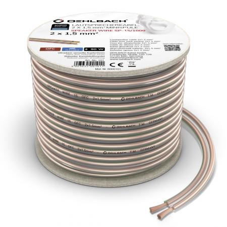 Акустический кабель Oehlbach PERFORMANCE Speaker Cable 2x1,50mm2, clear 20m spool (D1C105)