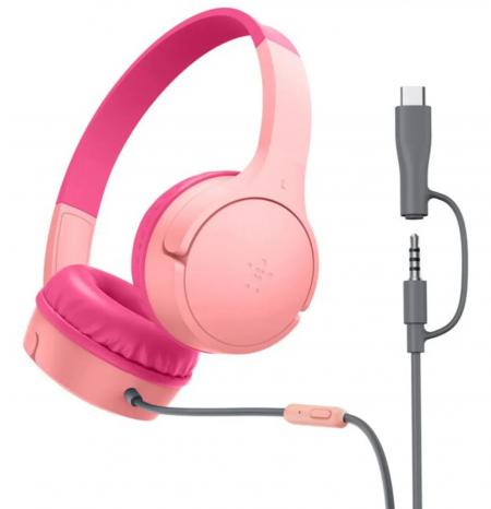 Наушники Belkin Wired On-Ear Headphones for Kids Pink