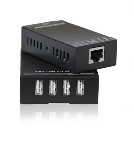 Приемник и передатчик сигнала USB 2.0 по кабелю витой пары Qtex QVE TUSB50