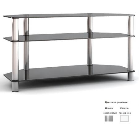 Подставка MD TV13 Flatform (серебро/прозрачное стекло)