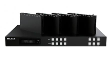 Набор из матричного коммутатора HDMI и приемников HDBaseT Prestel MHT-44R150