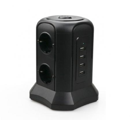Сетевой фильтр Tessan TP-VB4U6E black