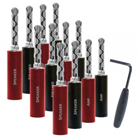 Комплект коннекторов AudioQuest SureGrip 100 BFA/Banana Silver, 12 шт.
