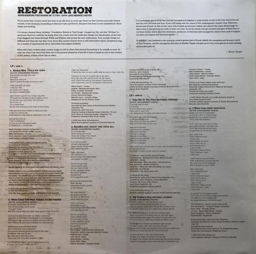 Виниловая пластинка Various Artists, Restoration: The Songs Of Elton John And Bernie Taupin