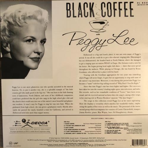 Виниловая пластинка Peggy Lee - Black Coffee (ACOUSTIC SOUNDS)