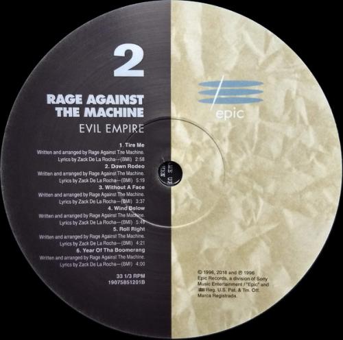 Виниловая пластинка Sony Rage Against The Machine Evil Empire (180 Gram Black Vinyl)