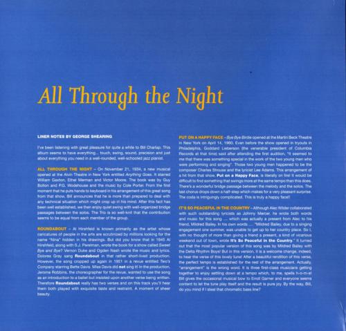 Виниловая пластинка Bill Charlap - All Through The Night (Black Vinyl LP)