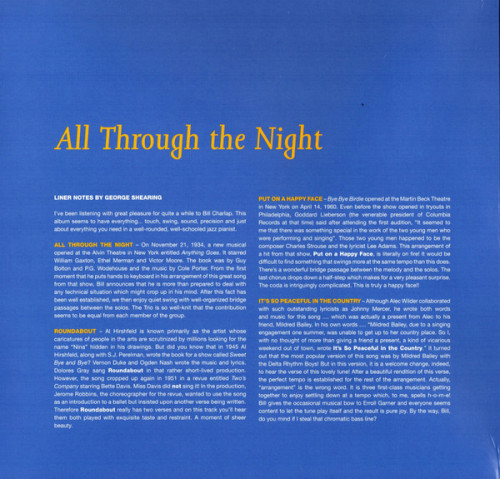 Виниловая пластинка Bill Charlap - All Through The Night (Black Vinyl LP)