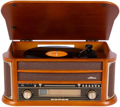 Проигрыватель винила Alive Audio OLDTIMER Wood с FM-приемником