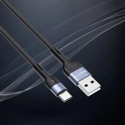 USB кабель HAVIT CB623C USB-C - USB-A BK 1m