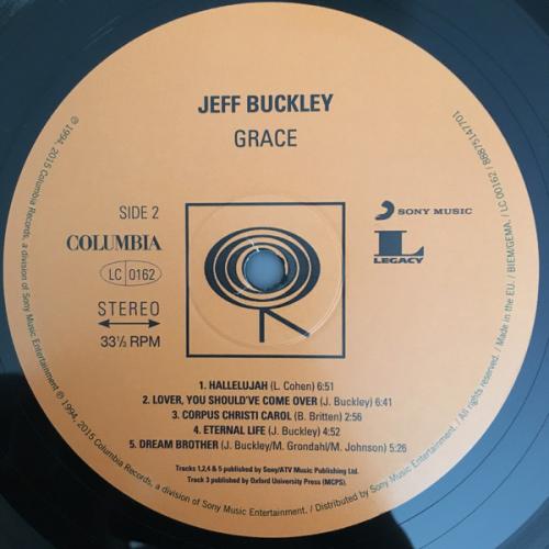 Виниловая пластинка Sony Jeff  Buckley Grace (180 Gram)