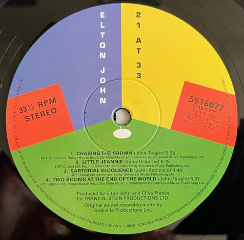 Виниловая пластинка Elton John - 21 At 33 (180 Gram Black Vinyl LP)