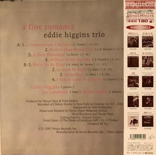 Виниловая пластинка Eddie Higgins - A Fine Romance (Hyper Magnum Sound) (BlackVinyl LP)
