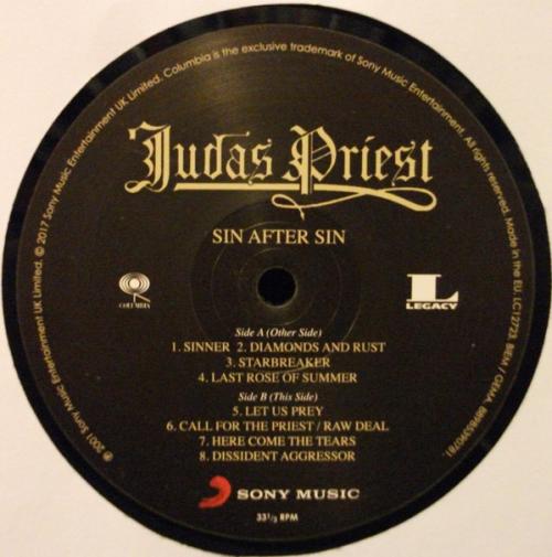 Виниловая пластинка Judas Priest SIN AFTER SIN