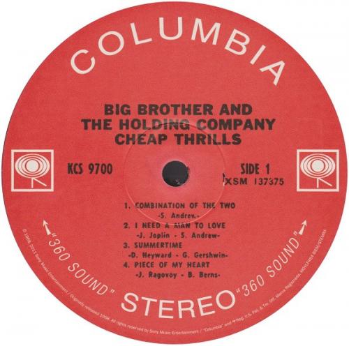 Виниловая пластинка JOPLIN JANIS - BIG BROTHER & THE HOLDING COMPANY - CHEAP THRILLS (LP)