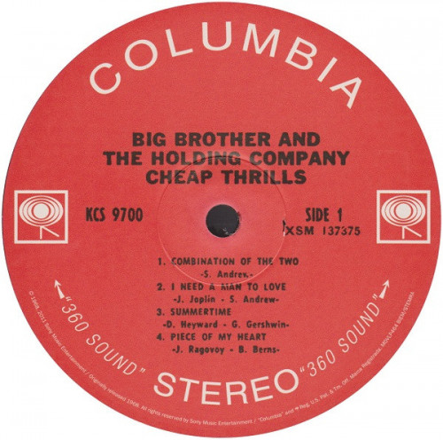 Виниловая пластинка JOPLIN JANIS - BIG BROTHER & THE HOLDING COMPANY - CHEAP THRILLS (LP)