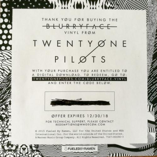 Виниловая пластинка Twenty One Pilots BLURRYFACE 180 Gram