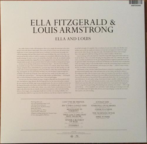 Виниловая пластинка Ella Fitzgerald, Louis Armstrong, Ella and Louis (Back To Black)