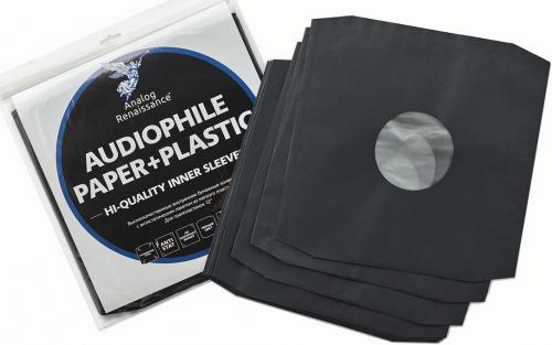 Бумажные внутренние конверты с антистатическим пакетом для пластинок 12" Analog Renaissance Audiophile Paper+Plastic 10 шт (AR-PI-10)