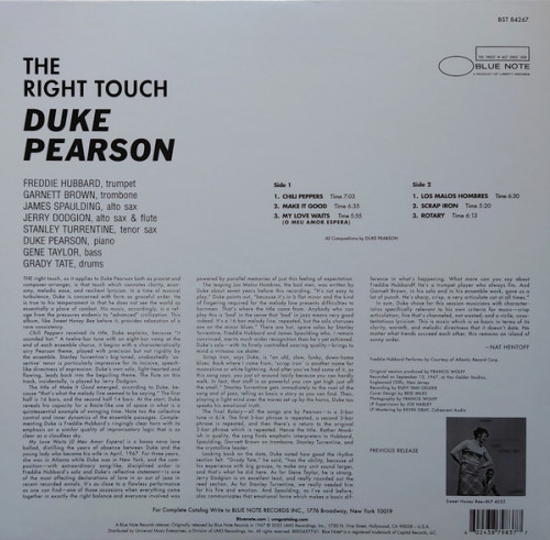 Виниловая пластинка Duke Pearson - The Right Touch (Tone Poet)