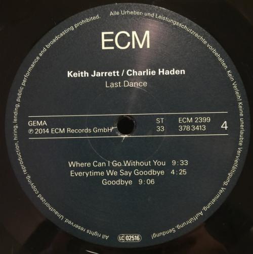 Виниловая пластинка Keith Jarrett/Charlie Haden, Jarrett/Haden: Last Dance ()