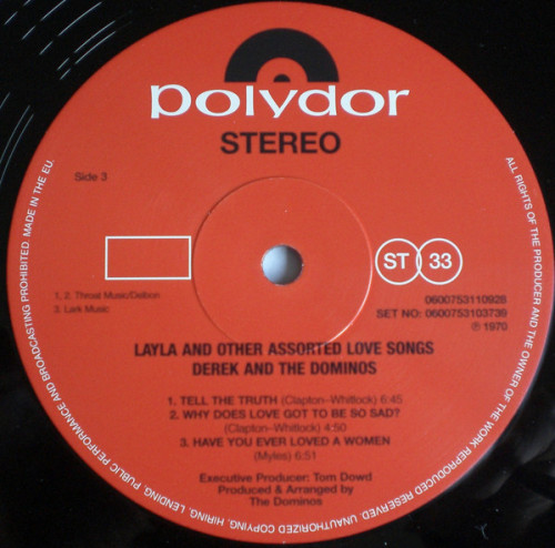 Виниловая пластинка Derek & The Dominos, Layla And Other Assorted Love Songs