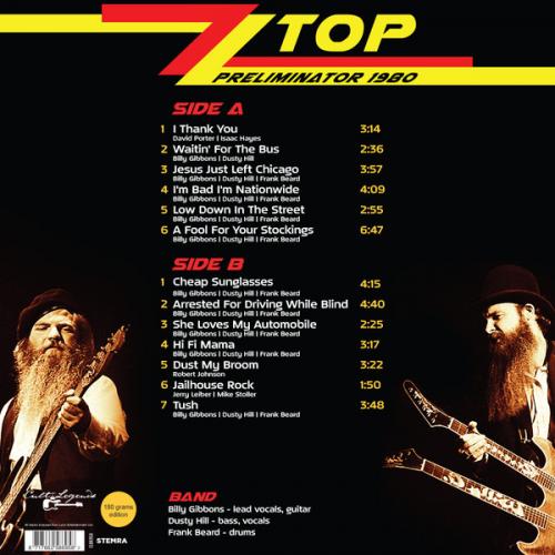Виниловая пластинка ZZ TOP - PRELIMINATOR 1980 (LP)