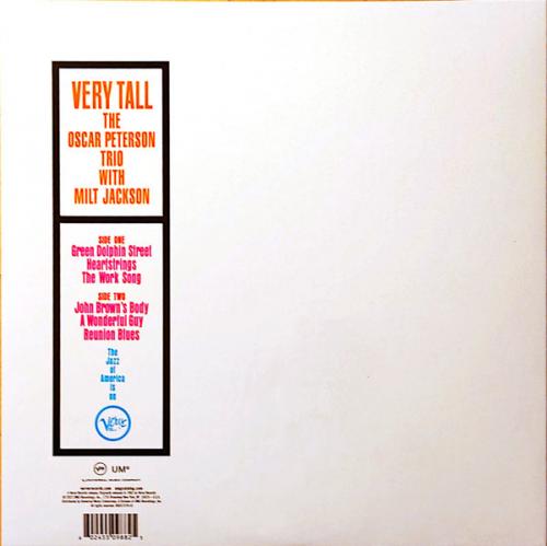 Виниловая пластинка Peterson, Oscar; Jackson, Milt - Very Tall (Acoustic Sounds) (Black Vinyl LP)