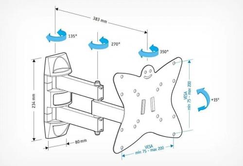 Кронштейн для телевизора Holder LCDS-5038 металлик