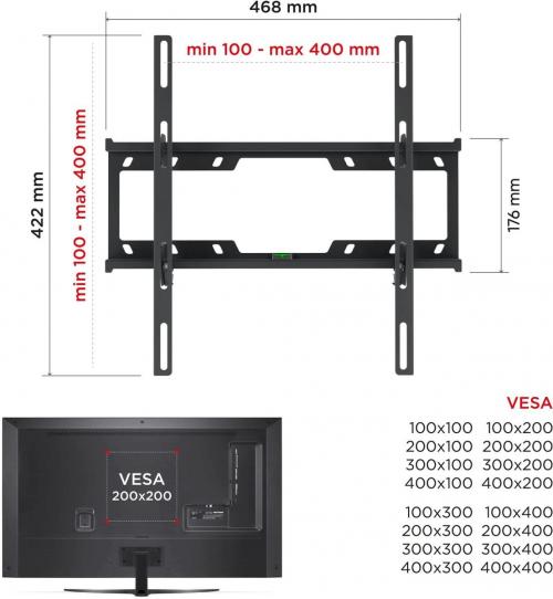 Кронштейн для телевизора Holder T4624-B черный