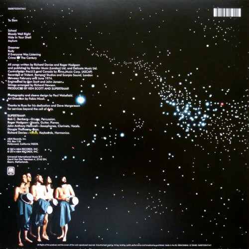 Виниловая пластинка Supertramp, Crime Of The Century (40th Anniversary / Back To Black)