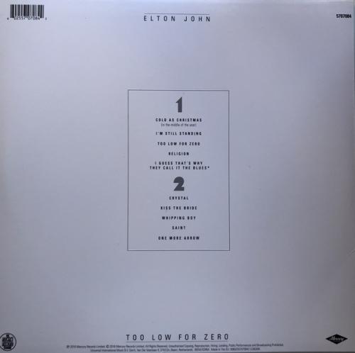 Виниловая пластинка Elton John, Too Low For Zero (2016 Reissue)