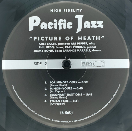 Виниловая пластинка Chet Baker; Pepper, Art - Picture Of Heath (Tone Poet) (Black Vinyl LP)