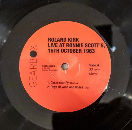 Виниловая пластинка Roland Kirk - Live At Ronnie Scott's 1963 (Black Vinyl LP)