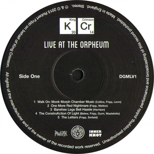 Виниловая пластинка King Crimson — LIVE AT THE ORPHEUM (200 GR. VINYL) (LP)