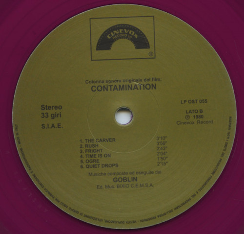 Виниловая пластинка Саундтрек - Contamination (Goblin) (Coloured Vinyl LP)