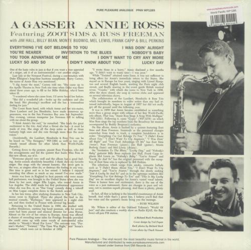Виниловая пластинка Annie Ross - A Gasser! (Analogue) (Black Vinyl LP)