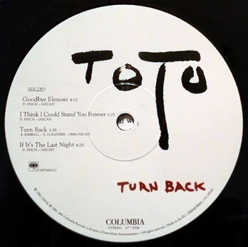 Виниловая пластинка Sony TOTO, TURN BACK (Black Vinyl/Poster)