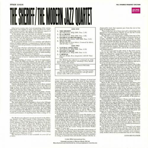 Виниловая пластинка Modern Jazz Quartet - The Sheriff (Analogue) (Limited Edition, Black Vinyl LP)