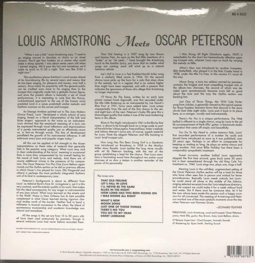 Виниловая пластинка Louis Armstrong — LOUIS ARMSTRONG MEETS OSCAR PETERSON (ACOUSTIC SOUNDS) (LP)