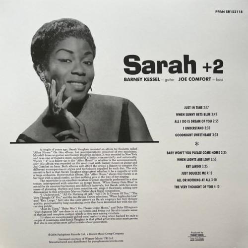 Виниловая пластинка Sarah Vaughan - Sarah + 2 (Analogue) (Limited Edition, Black Vinyl LP)