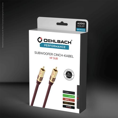 Кабель межблочный аудио Oehlbach PERFORMANCE NF Sub-cable cinch/cinch, 1.0m mono red (D1C20531)